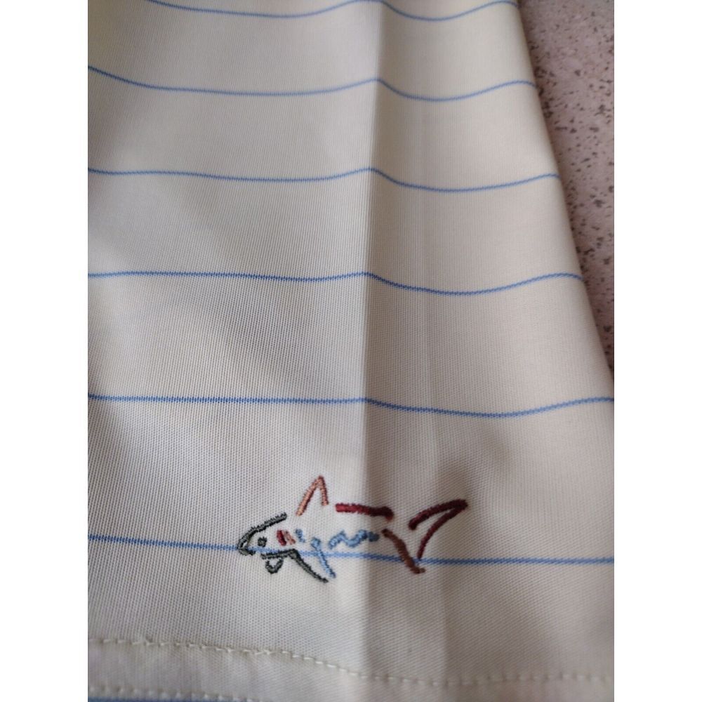 Greg Norman Polo Shirt Mens Medium Yellow  Striped Short Sleeve‎ Play Dry ML75 - Picture 7 of 9